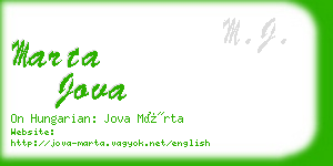 marta jova business card